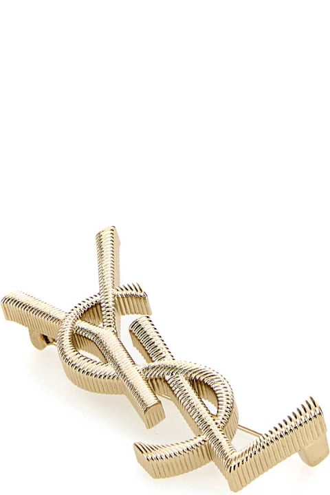 Brooches for Women Saint Laurent Gold Metal Cassandre Brooch