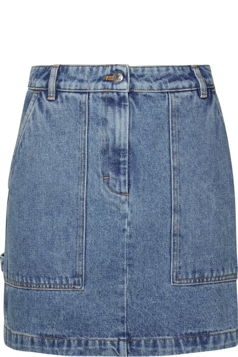 Maison Kitsuné Skirts for Women Maison Kitsuné Light Blue Denim Miniskirt