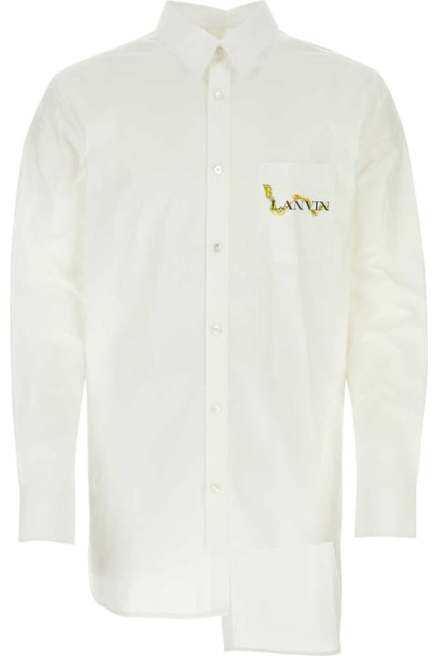 メンズ Lanvinのシャツ Lanvin White Poplin Shirt