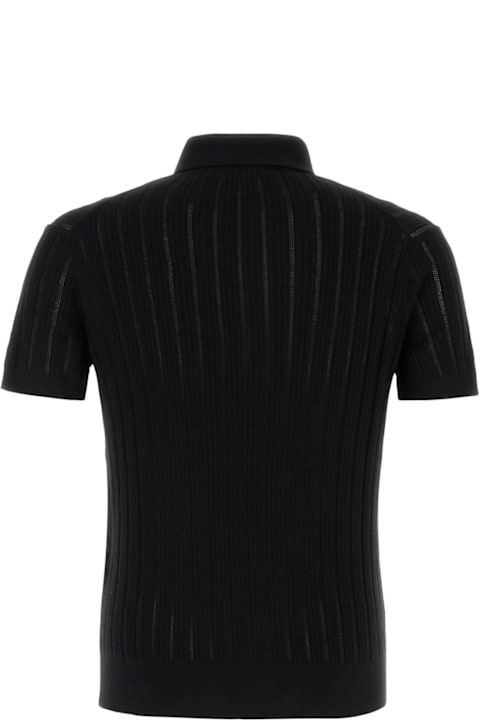 Clothing Sale for Men Tom Ford Black Cotton Blend Polo Shirt