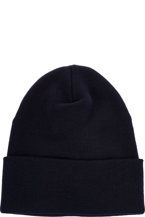 Hats for Men Moncler Grenoble Navy Blue Pure Wool Hat