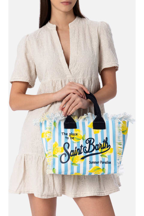Homeware MC2 Saint Barth Striped Cotton Canvas Colette Handbag