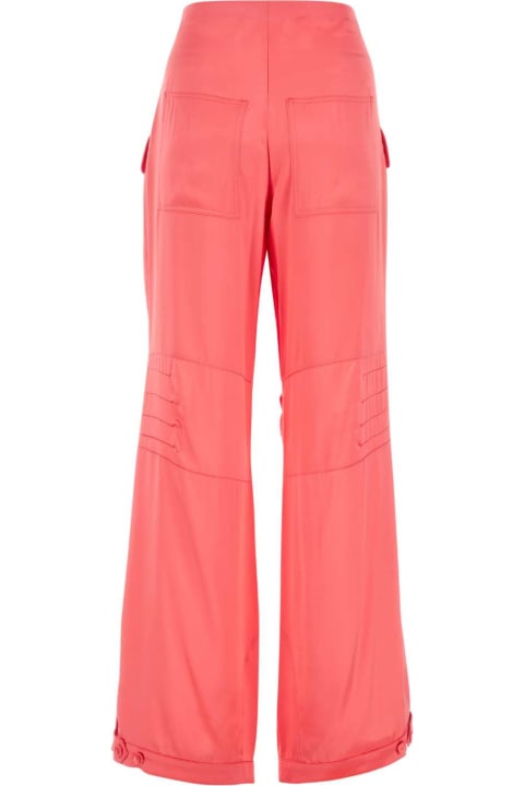 Fendi Pants & Shorts for Women Fendi Fluo Pink Satin Cargo Pant