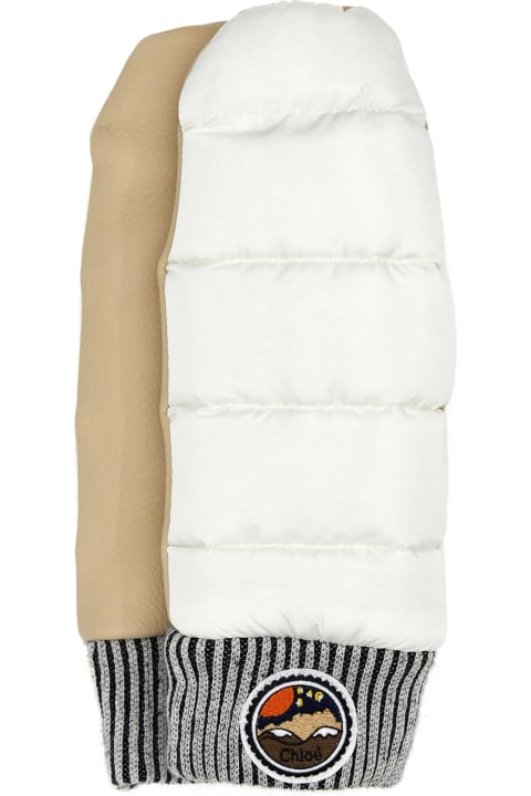 Accessories for Women Chloé Two-tone Nylon And Leather Gloves