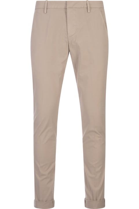 Dondup Pants for Men Dondup Gaubert Slim Trousers In Hazelnut Light Gabardine
