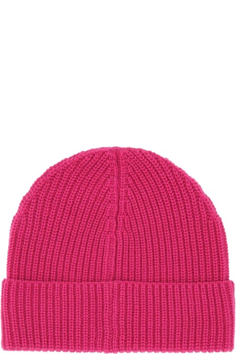 Accessories for Women Valentino Garavani Pink Pp Cashmere Beanie Hat