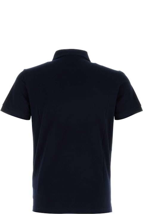 Topwear for Men Fendi Dark Blue Piquet Polo Shirt