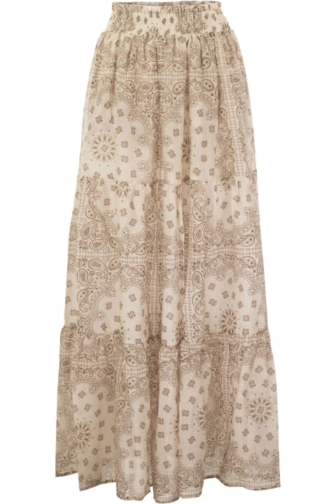 ウィメンズ新着アイテム MC2 Saint Barth Cheyenne - Long Skirt In Cotton And Silk.