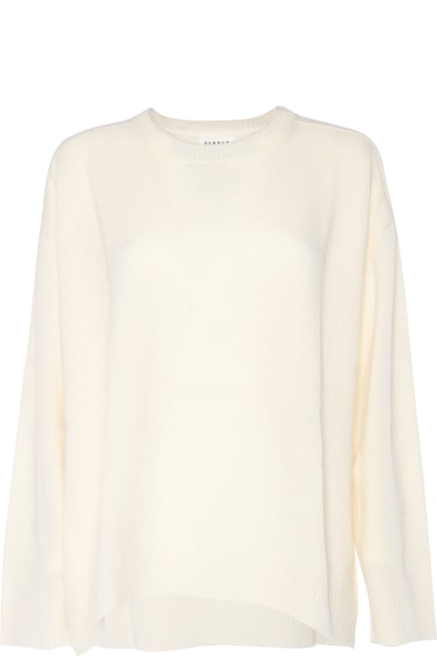 أدوات منزلية Parosh White Crewneck Sweater With Asymmetric Hem