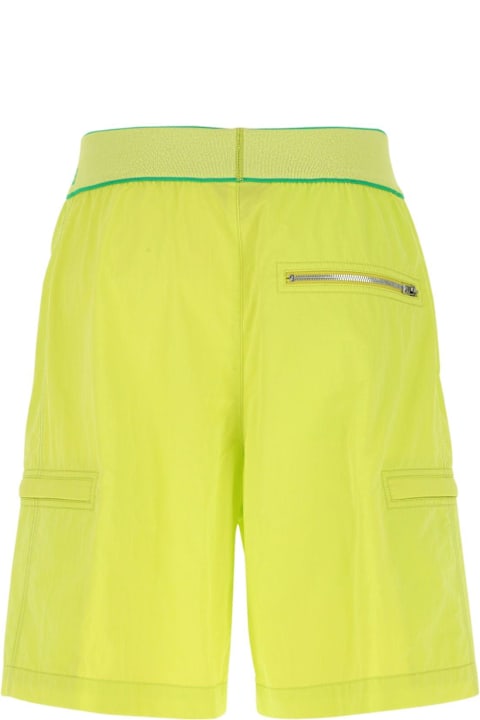 Clothing Sale for Men Bottega Veneta Acid Green Nylon Bermuda Shorts