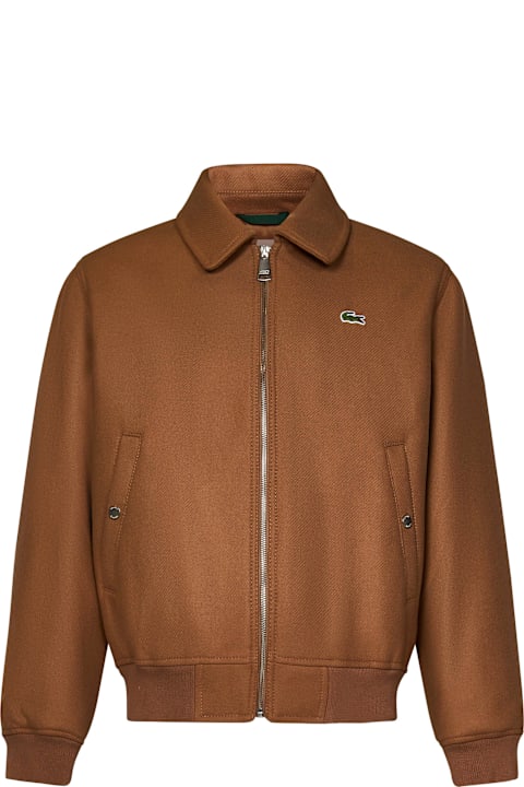 (レア)Lacoste ジャケット ホワイト/ネイビー/グリーン Lacoste Men's Quilted Water-Resistant Jacket GREEN/WHT