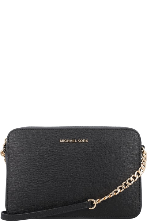 INCOMING ETA EARLY ARPIL 2023] Michael Kors Jet Set Large Saffiano Leather  Crossbody Bag in Black (32S2GJ6C7L) - USA Loveshoppe