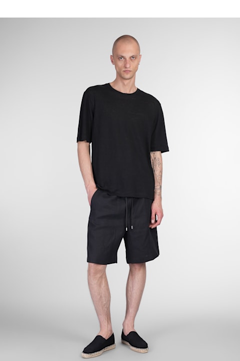 Lardini for Men Lardini T-shirt In Black Linen