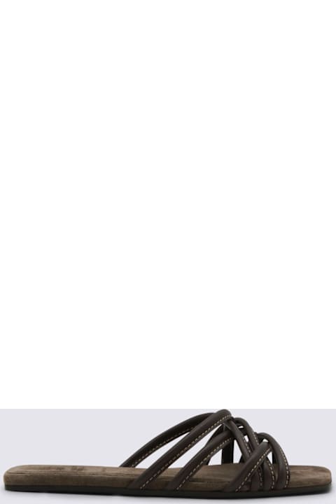 Brunello Cucinelli Brown Leather Sandals