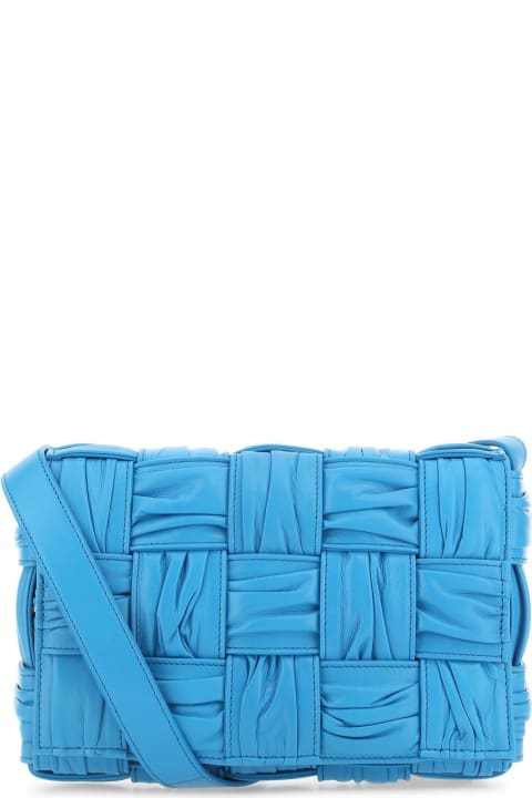 Bottega Veneta Turquoise Leather Cassette Crossbody Bag