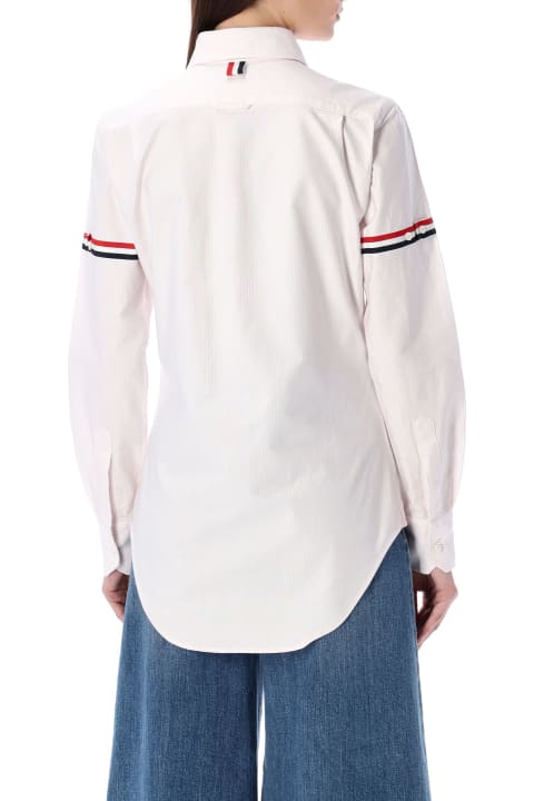 Thom Browne Topwear for Women Thom Browne Stripe Oxford Armband Classic Round Collar Shirt