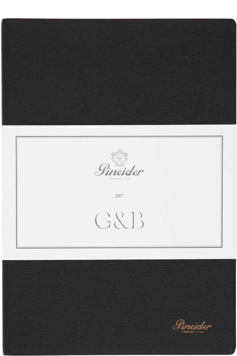 Pineider for Men Pineider Black Leather Milano Notebook