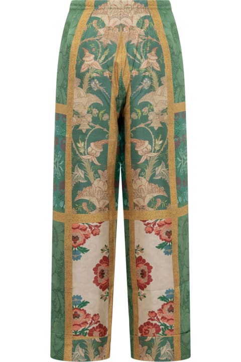 Pierre-Louis Mascia Women Pierre-Louis Mascia Silk Pants With Floral Print