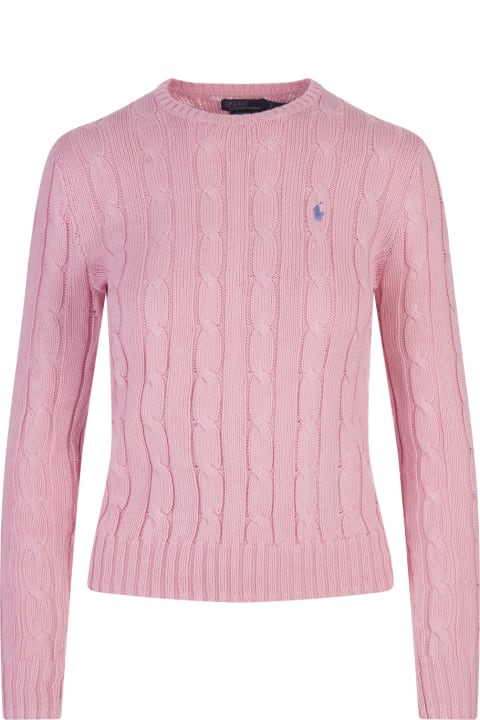 Ralph Lauren Sweaters for Women Ralph Lauren Crew Neck Sweater In Pink Braided Knit