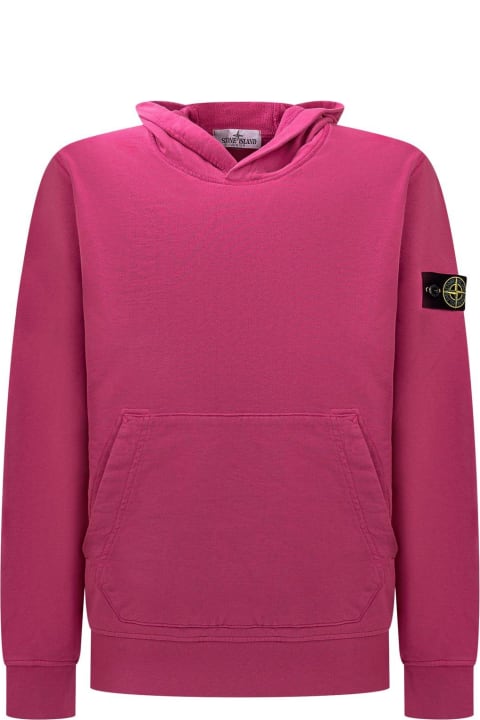 Topwear for Boys Stone Island Compass-patch Long-sleeved Hoodie