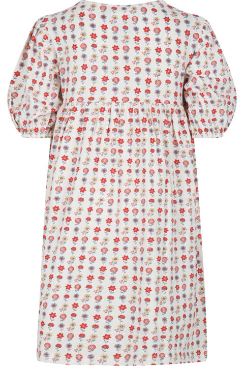 ガールズ Coco Au Laitのワンピース＆ドレス Coco Au Lait Ivory Dress For Girl With Flowers Print