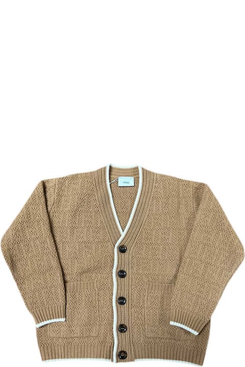 White And Brown Boy Cardigan