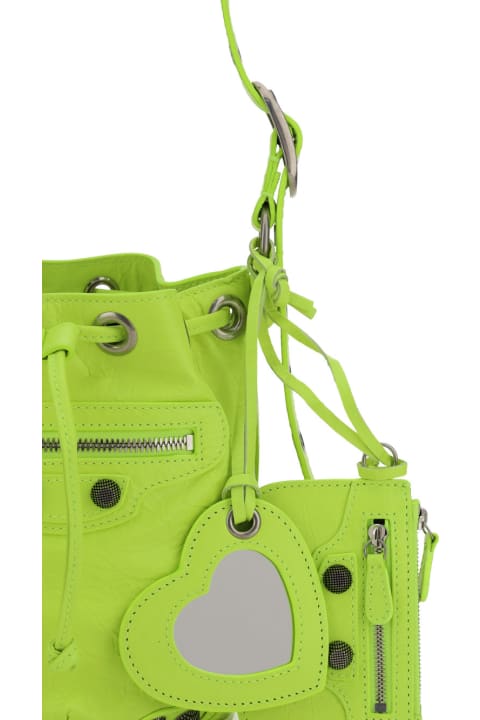 ショルダーバッグ・ポシェット BALENCIAGA Fluo yellow leather Le Cagole XS bucket bag Balenciaga Fluo Yellow Leather Le Cagole Xs Bucket Bag