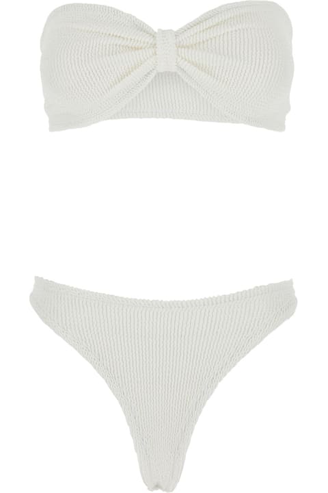 Homeware Hunza G 'jean' White Bikini With Bandeau Design And Tonal Loops In Tech Fabric Woman