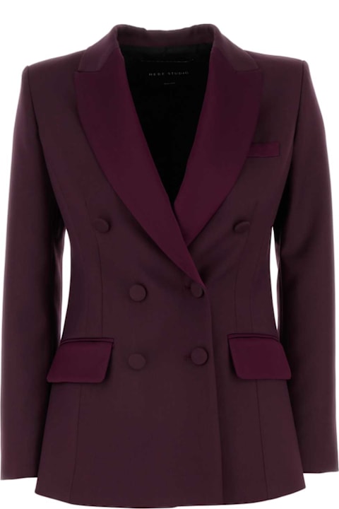 Hebe Studio Clothing for Women Hebe Studio Burgundy Crepe The Georgia Blazer