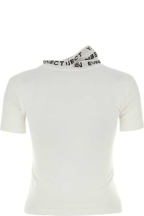 Y/Project Topwear for Women Y/Project White Stretch Cotton T-shirt
