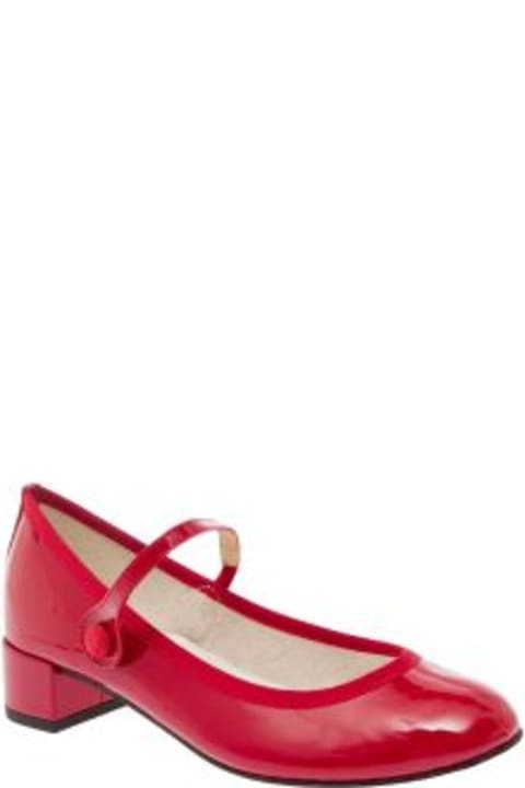 Shoes for Women Repetto 'rose' Red Mary Janes With Strap In Patent Leather Woman