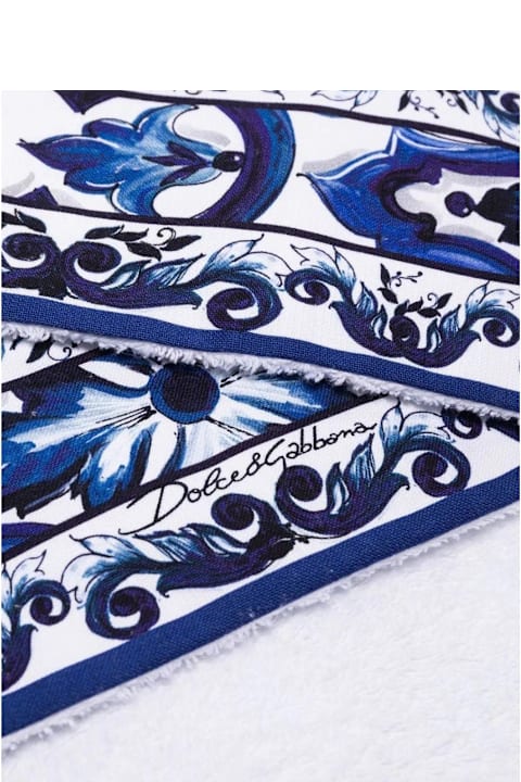 Dolce & Gabbana Textiles & Linens Dolce & Gabbana Set Di 5 Asciugamani Mediterranean Blue