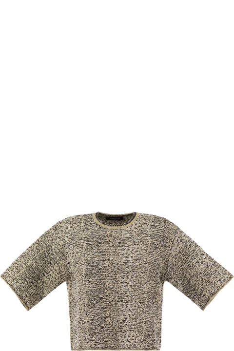 Fashion for Women Fabiana Filippi Stitch Tweed T-shirt