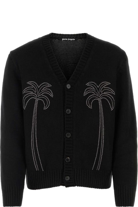Palm Angels Sweaters for Women Palm Angels Black Nylon Blend Cardigan