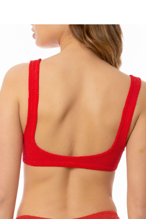 Homeware MC2 Saint Barth Woman Red Crinkle Bralette Top Swimsuit