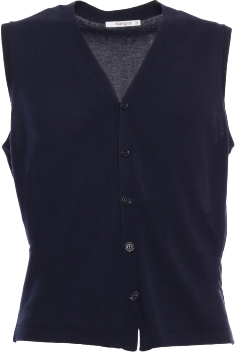 メンズ Kangraのコート＆ジャケット Kangra Blue Knitted Vest