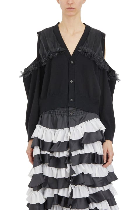 Fashion for Women Comme des Garçons Noir Kei Ninomiya Ruffle-detailed V-neck Cardigan