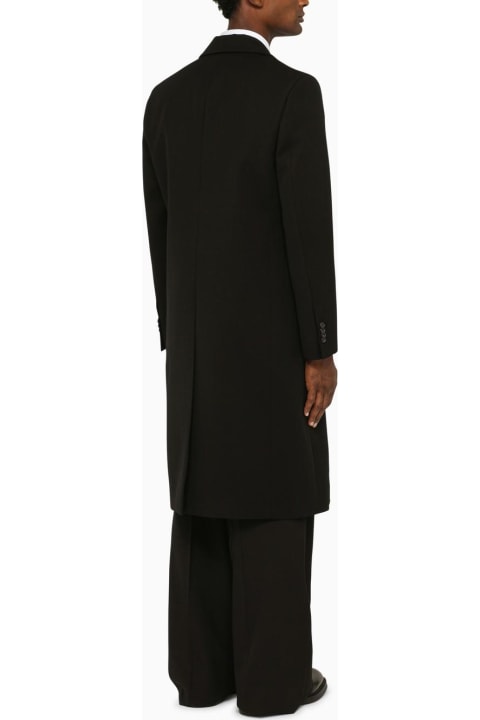 PT01 Coats & Jackets for Men PT01 Black Double-breasted Coat In Virgin Wool