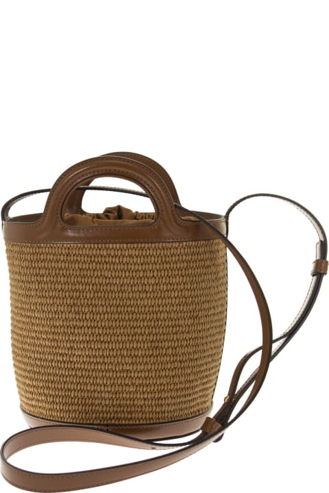 Marni for Women Marni Tropicalia - Raffia And Calfskin Bucket Bag