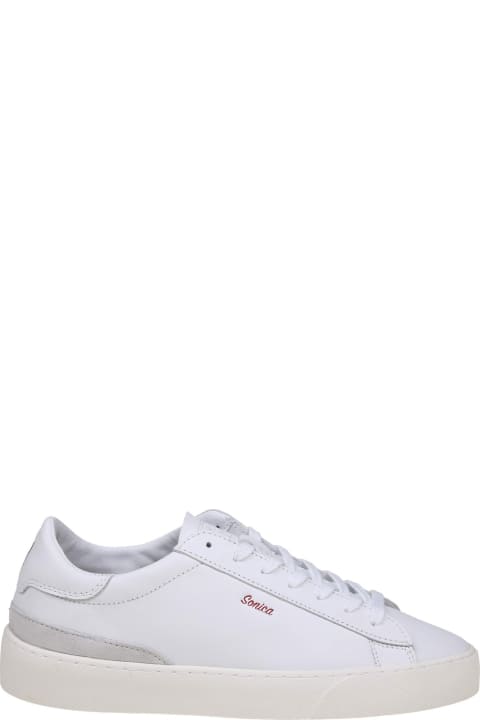 D.A.T.E. Sneakers for Men D.A.T.E. Sonica Sneakers In White Leather And Suede