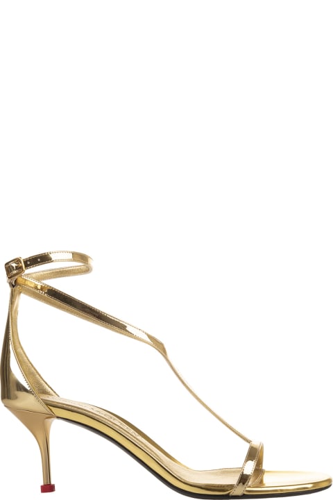 Alexander McQueen Sandals for Women Alexander McQueen Harness Sandals In Gold Metallic Leather
