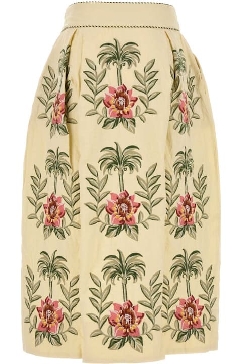 Farm Rio Clothing for Women Farm Rio Cream Linen Blend Skirt