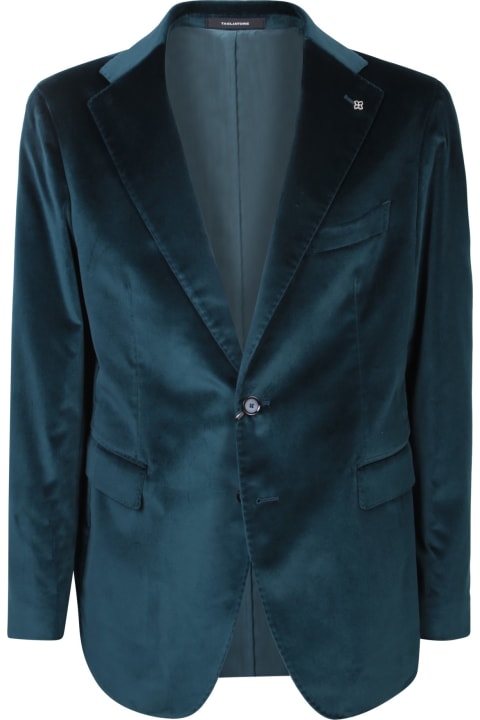 Tagliatore Coats & Jackets for Men Tagliatore Velvet Teal Jacket