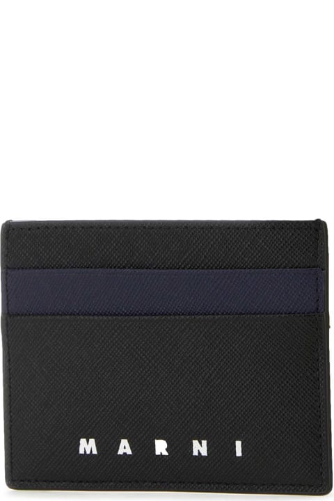 Wallets for Men Marni Black Leather Card Holder