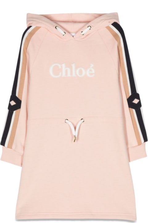 Chloé for Kids Chloé Hooded Dress With Logo