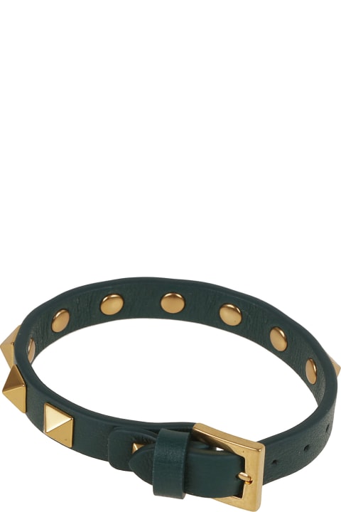 Fashion for Men Valentino Garavani Leather Studded Bracelet (8x8mm)