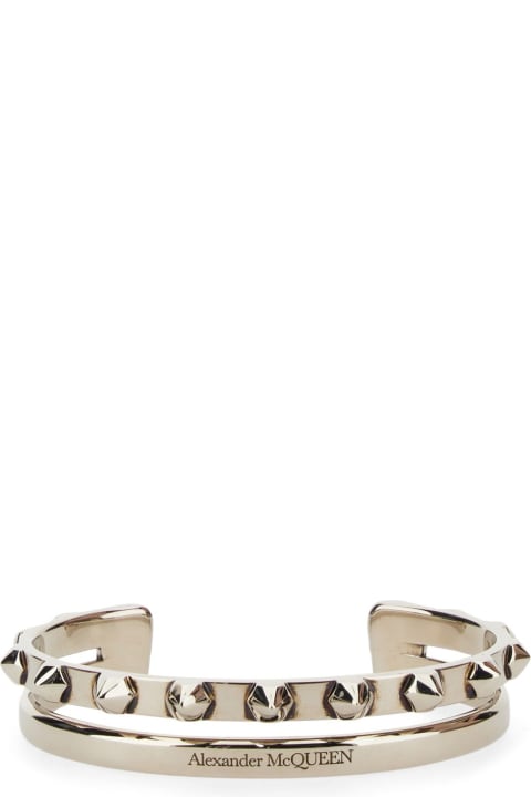 メンズ ブレスレット Alexander McQueen Studded Open Bracelet