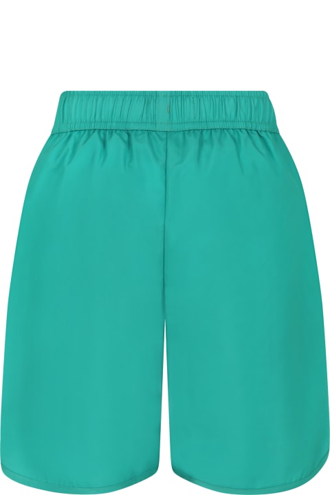 Moschino Underwear for Boys Moschino Green Swim Shorts For Boy With Teddy Bear And Logo