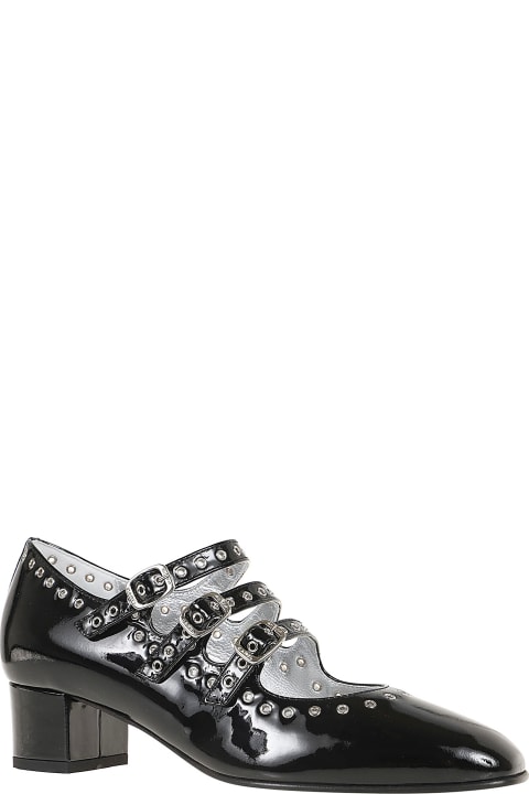 Carel for Kids Carel Black Patent Eyelet Leather Mary Jane