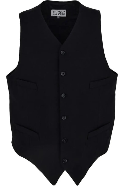 MM6 Maison Margiela Coats & Jackets for Women MM6 Maison Margiela Gilet Black Wool Twill Waistcoat